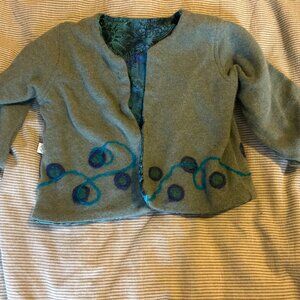 💙 Handmade KellyWerks Sweater Jacket – Size 2T (Fits Large) 💙